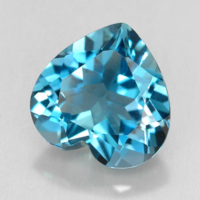 Topacio azul natural de 4,14 ct, forma de corazón, IF
