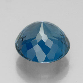 Topacio azul natural de 5,84 ct, corte redondo, VVS-VS