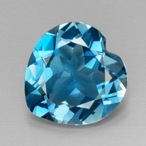 Topacio azul natural de 8,02 ct, forma de corazón, VVS