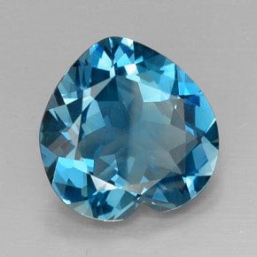 Topacio azul natural de 8,02 ct, forma de corazón, VVS