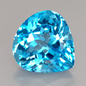 Topacio azul natural de 7,44 ct, en forma de pera, IF