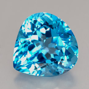 Topacio azul natural de 7,44 ct, en forma de pera, IF