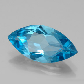 Topacio azul natural de 5,68 ct, marquesa, VVS-VS