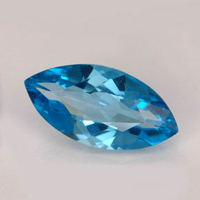 Topacio azul natural de 6,26 ct, marquesa, VVS