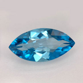 Topacio azul natural de 6,26 ct, marquesa, VVS