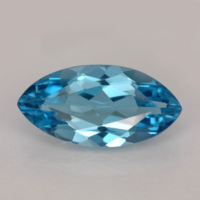 Topacio azul natural de 6,65 ct, marquesa, VVS