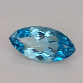 Topacio azul natural de 6,65 ct, marquesa, VVS