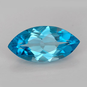 Topacio azul natural de 6,31 ct, marquesa, IF