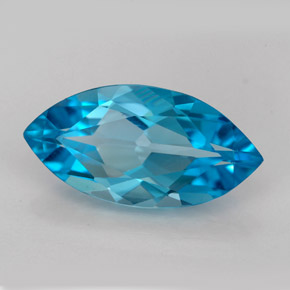 Topacio azul natural de 6,31 ct, marquesa, IF