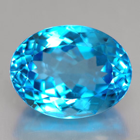 Topacio azul natural de 10,20 ct, corte óvalo, VVS