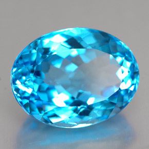 Topacio azul natural de 10,20 ct, corte óvalo, VVS