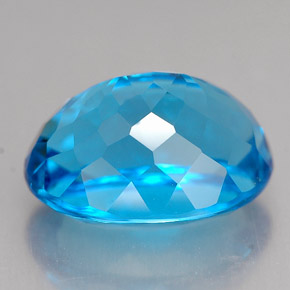 Topacio azul natural de 10,20 ct, corte óvalo, VVS