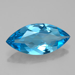 Topacio azul natural de 5,13 ct, marquesa, VVS