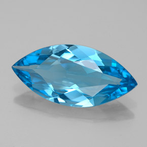 Topacio azul natural de 5,13 ct, marquesa, VVS