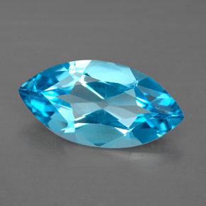 Topacio azul natural de 5,75 ct, marquesa, VVS