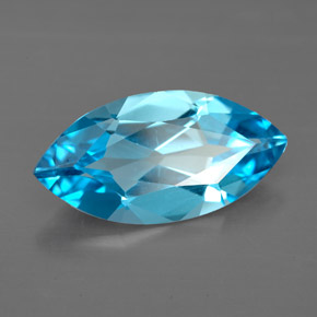 Topacio azul natural de 5,75 ct, marquesa, VVS