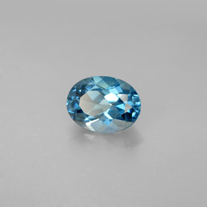 Topacio azul natural de 1,52 ct, corte óvalo, VVS