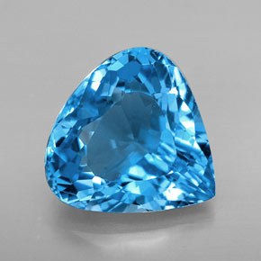 Topacio azul natural de 7,50 ct, en forma de pera, VVS