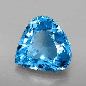Topacio azul natural de 7,50 ct, en forma de pera, VVS
