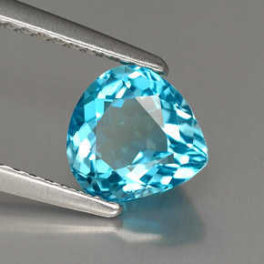 Topacio azul natural de 1,54 ct, en forma de pera, VVS-VS