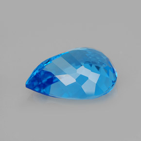 Topacio azul natural de 9,62 ct, en forma de pera, VVS