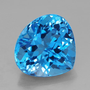 Topacio azul natural de 8,71 ct, en forma de pera, VVS-VS