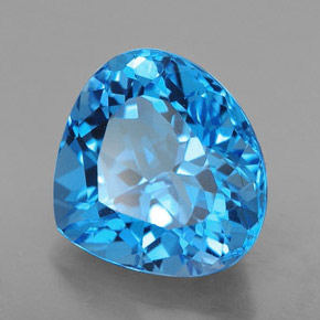 Topacio azul natural de 8,71 ct, en forma de pera, VVS-VS