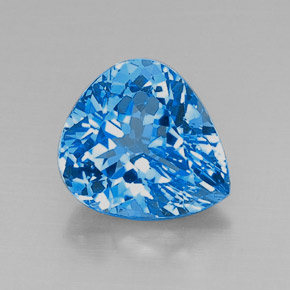 Topacio azul natural de 8,22 ct, en forma de pera, VVS-VS