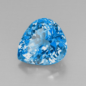 Topacio azul natural de 8,22 ct, en forma de pera, VVS-VS