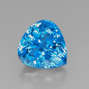 Topacio azul natural de 8,09 ct, en forma de pera, VVS-VS