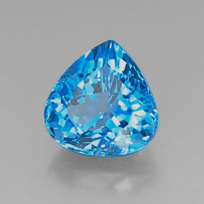 Topacio azul natural de 8,09 ct, en forma de pera, VVS-VS