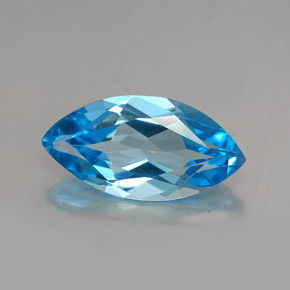 Topacio azul natural de 6,83 ct, marquesa, VVS-VS