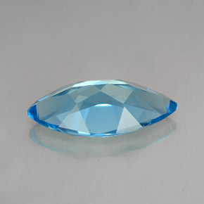 Topacio azul natural de 6,83 ct, marquesa, VVS-VS