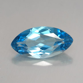 Topacio azul natural de 6,80 ct, marquesa, VVS-VS