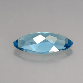 Topacio azul natural de 6,80 ct, marquesa, VVS-VS