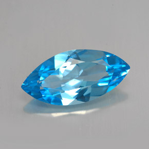 Topacio azul natural de 5,94 ct, marquesa, VVS-VS