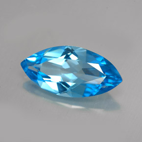 Topacio azul natural de 5,94 ct, marquesa, VVS-VS