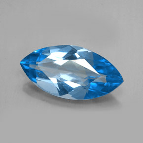 Topacio azul natural de 6,35 ct, marquesa, VVS-VS