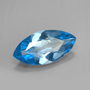 Topacio azul natural de 6,35 ct, marquesa, VVS-VS