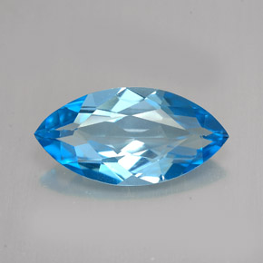 Topacio azul natural de 6,01 ct, marquesa, VVS-VS