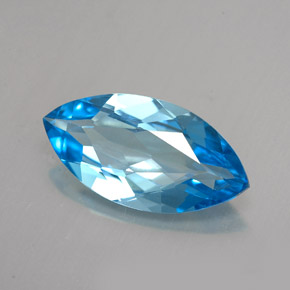Topacio azul natural de 6,01 ct, marquesa, VVS-VS