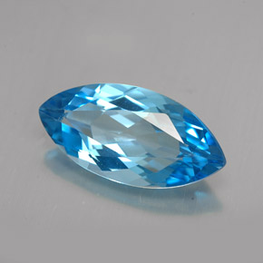 Topacio azul natural de 6,75 ct, marquesa, VVS
