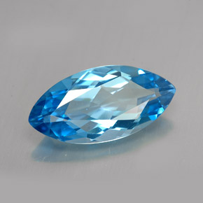 Topacio azul natural de 6,75 ct, marquesa, VVS