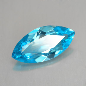 Topacio azul natural de 6,08 ct, marquesa, VVS