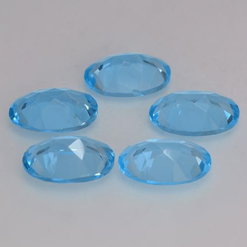 Gemas de topacio azul natural de 4,08 ct, corte óvalo, VVS-VS