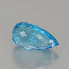 Topacio azul natural de 2,40 ct, briolette, VVS