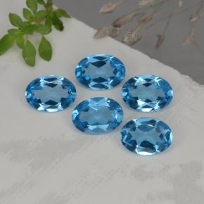 Gemas de topacio azul natural de 4,15 ct, corte óvalo, VVS