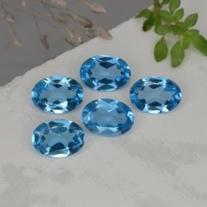 Gemas de topacio azul natural de 4,15 ct, corte óvalo, VVS