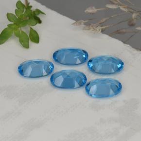 Gemas de topacio azul natural de 4,15 ct, corte óvalo, VVS