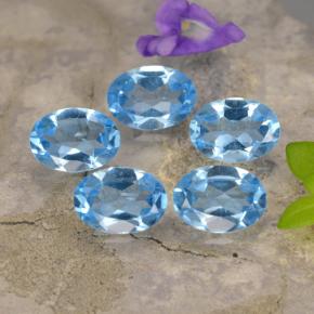 Gemas de topacio azul natural de 3,90 ct, corte óvalo, VVS